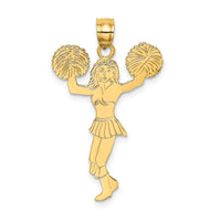 10k Cheerleader w/Pom-Poms Charm-10K3523