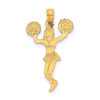 10K Cheerleader with Pom-Poms Pendant-10K3524