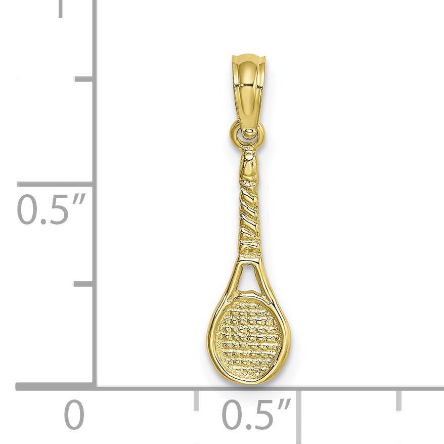 10K Tennis Racquet Pendant-10K3564
