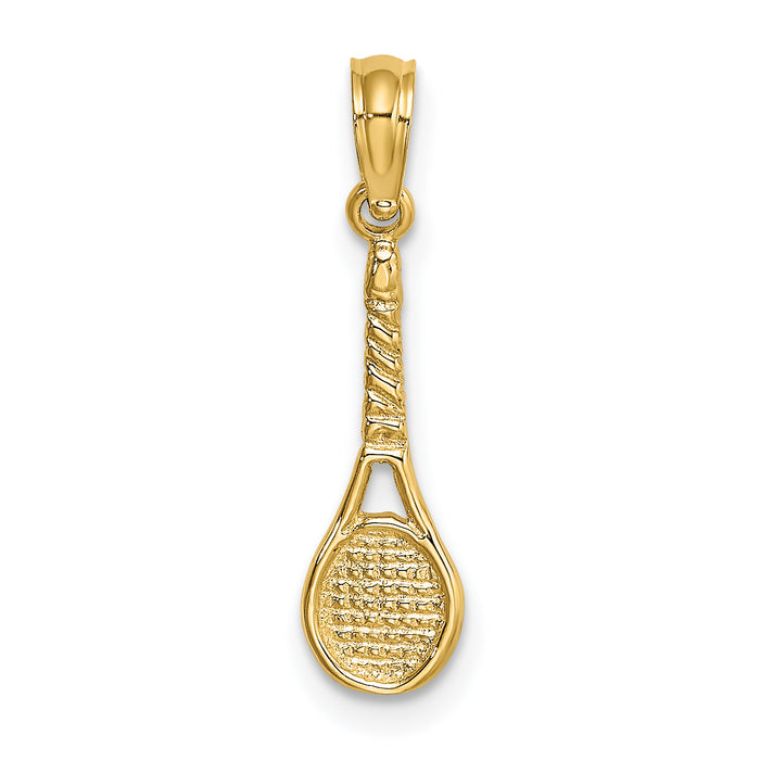 10K Tennis Racquet Pendant-10K3564