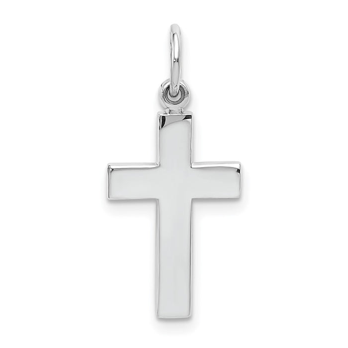 10k White Gold Cross Pendant-10K360