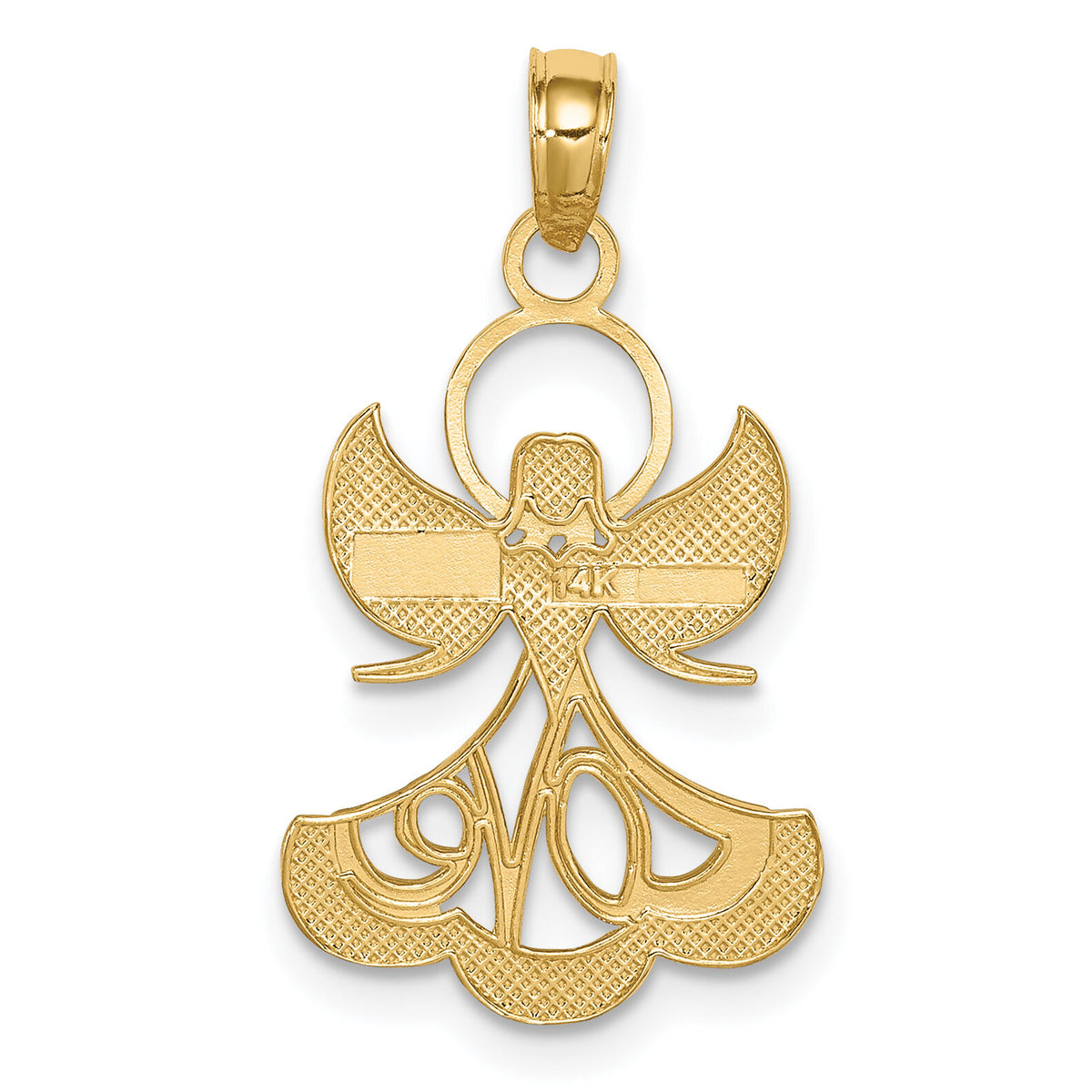 10k w/Rhodium Love Angel Pendant-10K3748