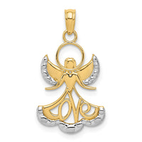 10k w/Rhodium Love Angel Pendant-10K3748