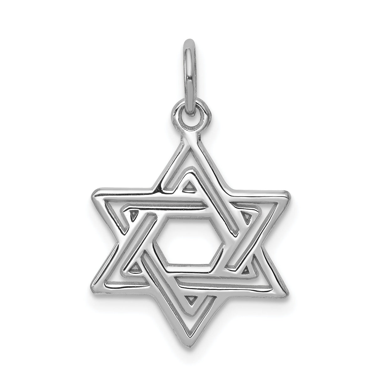 10k White Gold Jewish Star Charm-10K3793