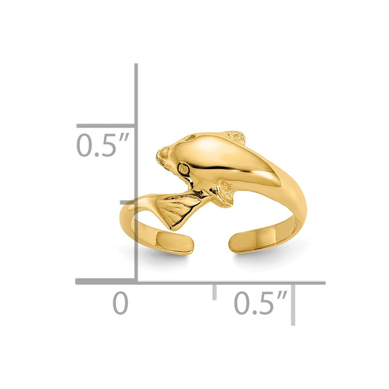 10K Dolphin Toe Ring-10K5801