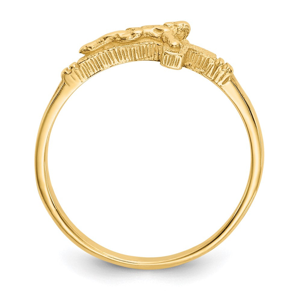 10K Satin Finish Childs Crucifix Ring-10K3847