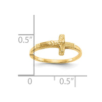 10K Satin Finish Childs Crucifix Ring-10K3847