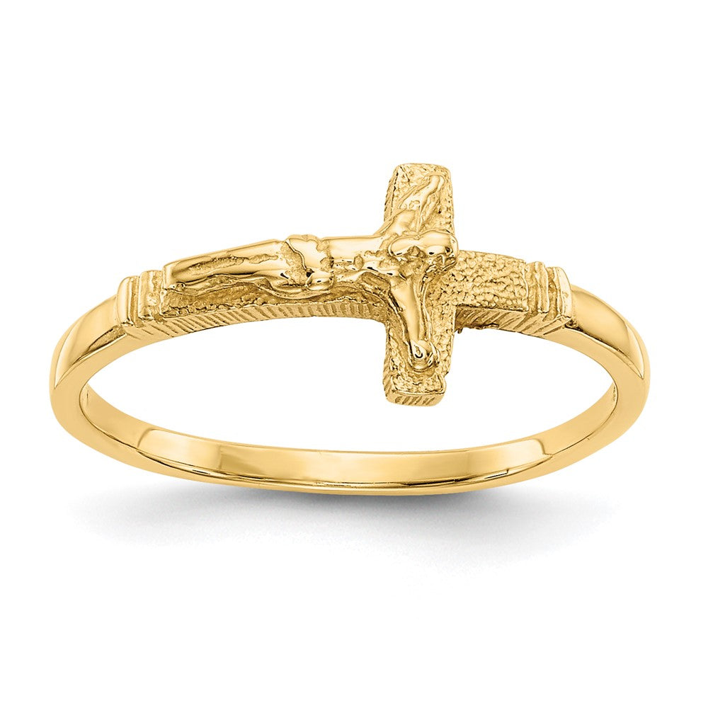 10K Satin Finish Childs Crucifix Ring-10K3847