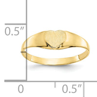 10k Satin Child's Heart Signet Ring-10K3850