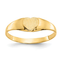 10k Satin Child's Heart Signet Ring-10K3850