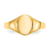 10k High Polished Oval Baby Signet Ring-10K3851