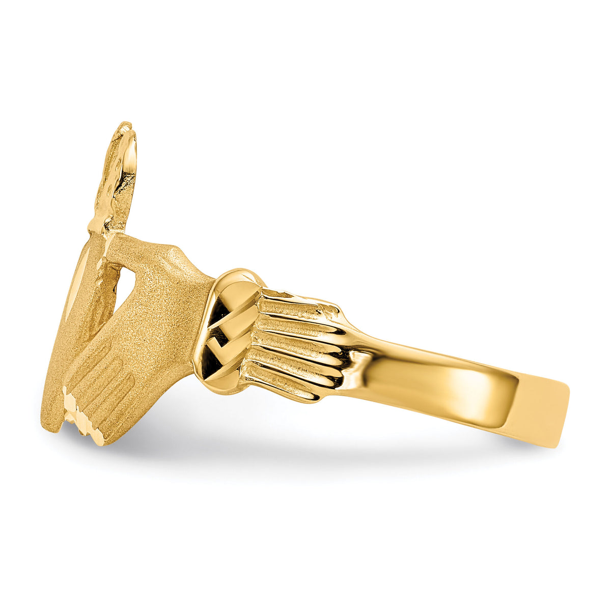 10k Polished Men's Claddagh Ring-10K3856