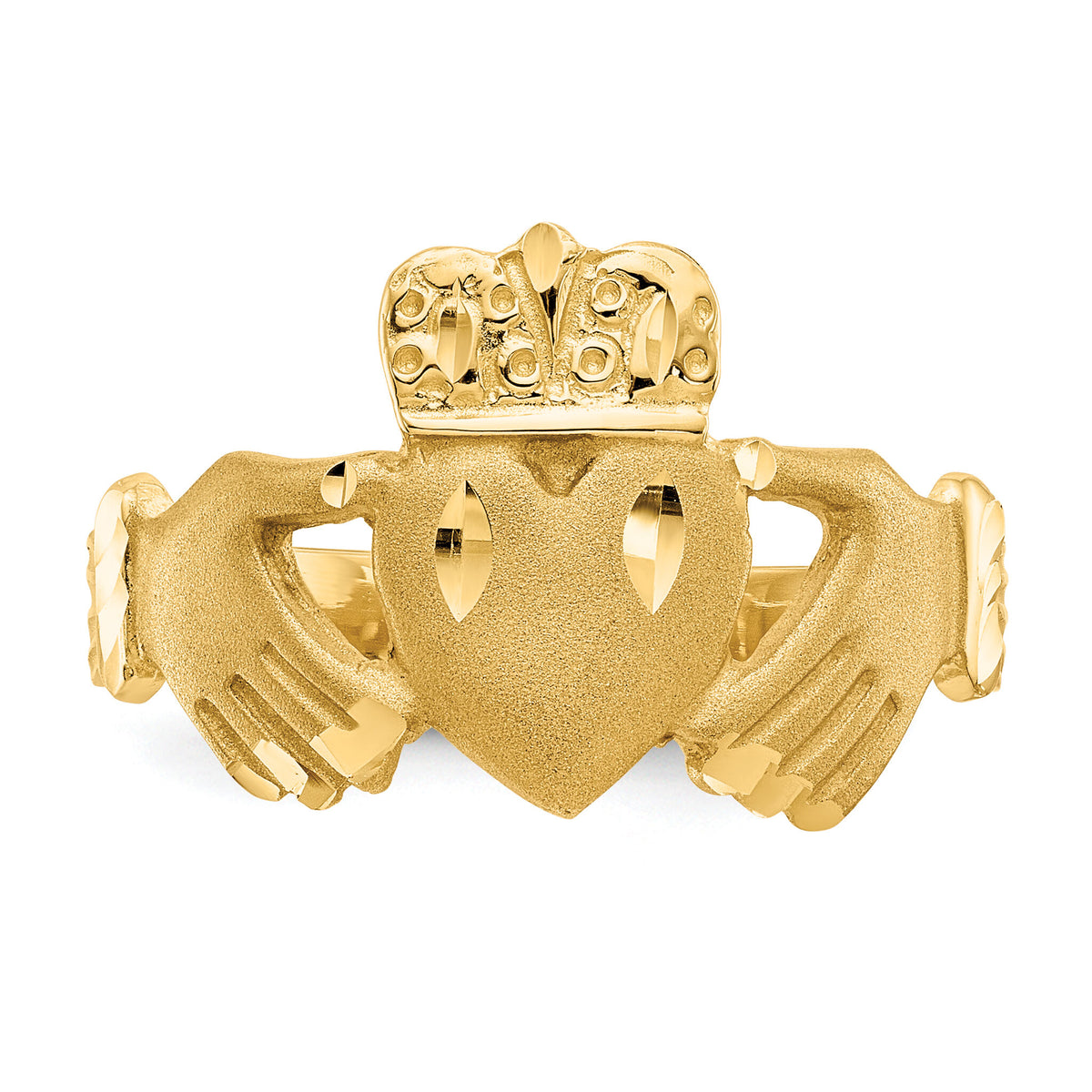 10k Polished Men's Claddagh Ring-10K3856