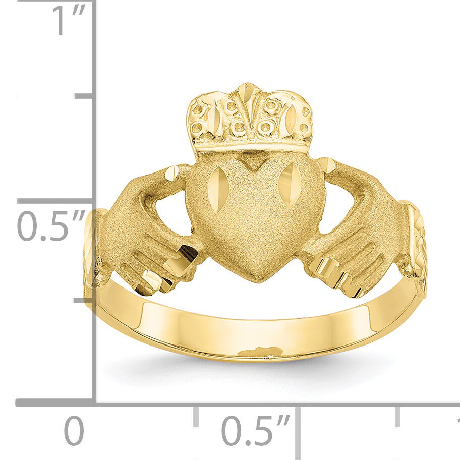10k Polished Men's Claddagh Ring-10K3856