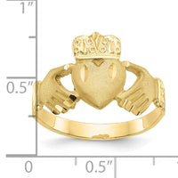 10k Polished Men's Claddagh Ring-10K3856
