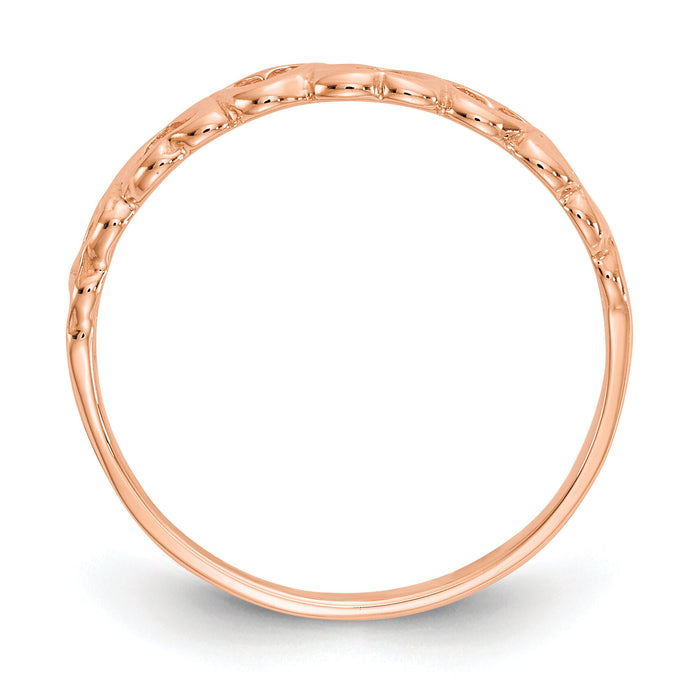 10K Rose Gold Polished Hearts Ring-10K3900R