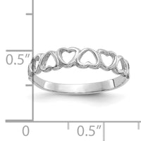 10K White Gold Polished Hearts Ring-10K3900W