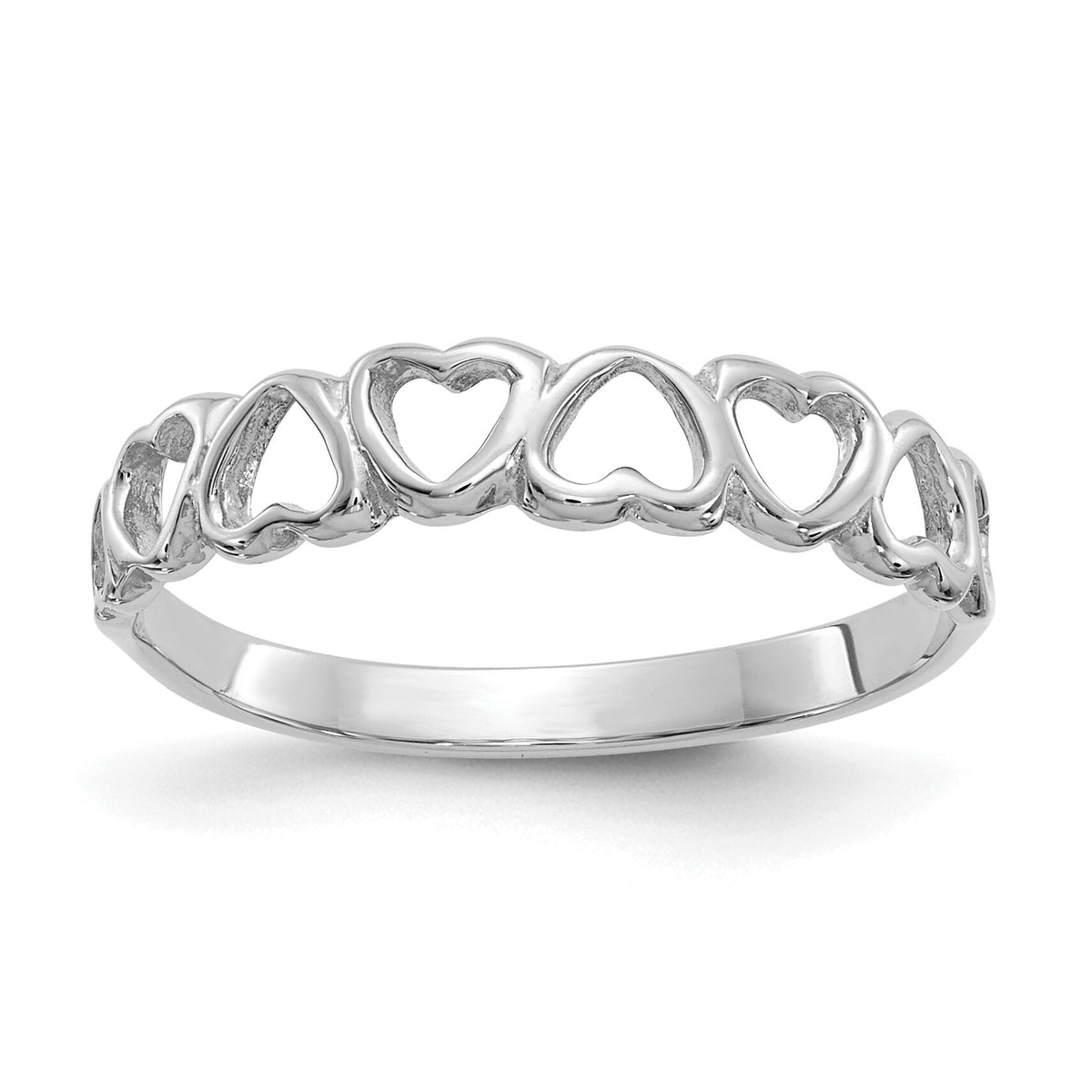 10K White Gold Polished Hearts Ring-10K3900W