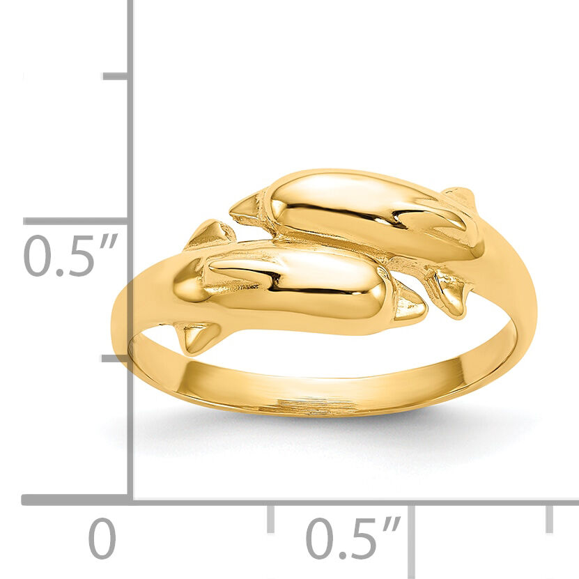 10k Double Dolphin Ring-10K3922