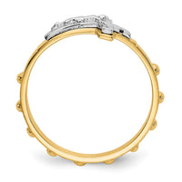 10K Two-tone Crucifix Rosary Ring-10K3967