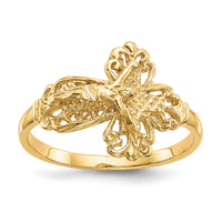 10K Diamond Cut Crucifix Ring-10K3970