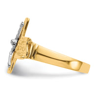 10K Two-tone Crucifix Men's Ring-10K3971