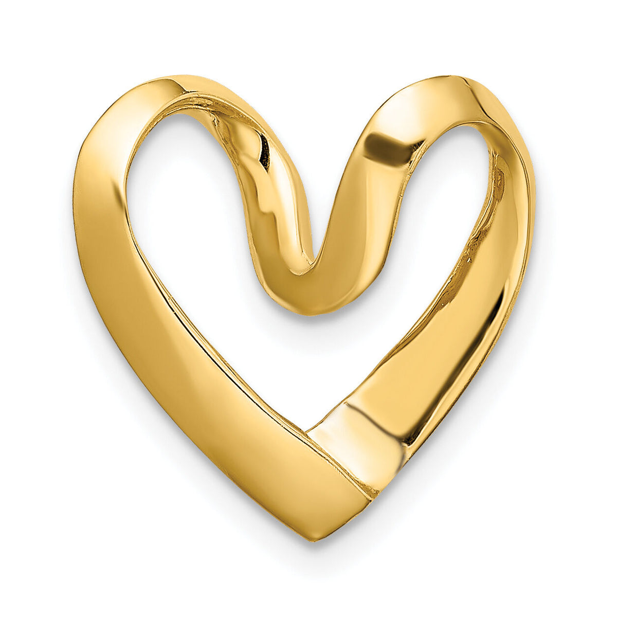 10K Polished Heart Chain Slide-10K3977