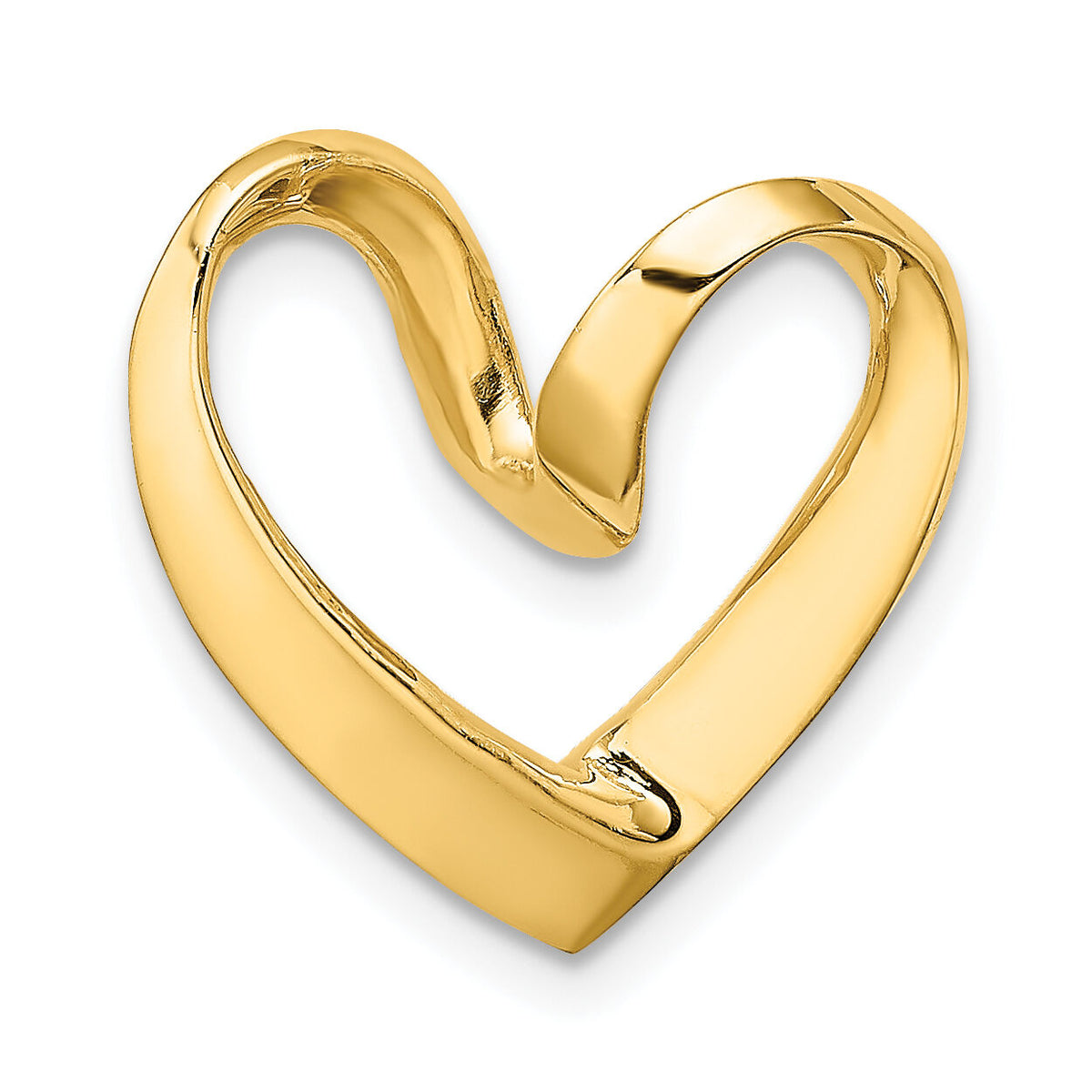 10K Polished Heart Chain Slide-10K3977