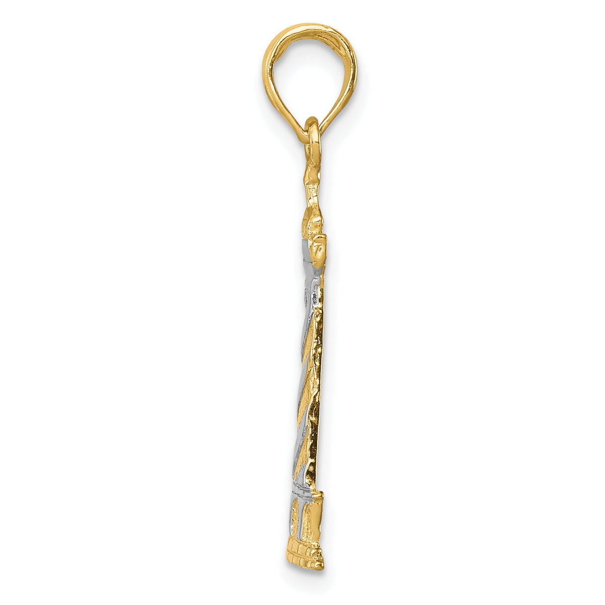 10K and Rhodium Cape Hatteras Lighthouse Pendant-10K4147