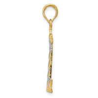 10K and Rhodium Cape Hatteras Lighthouse Pendant-10K4147