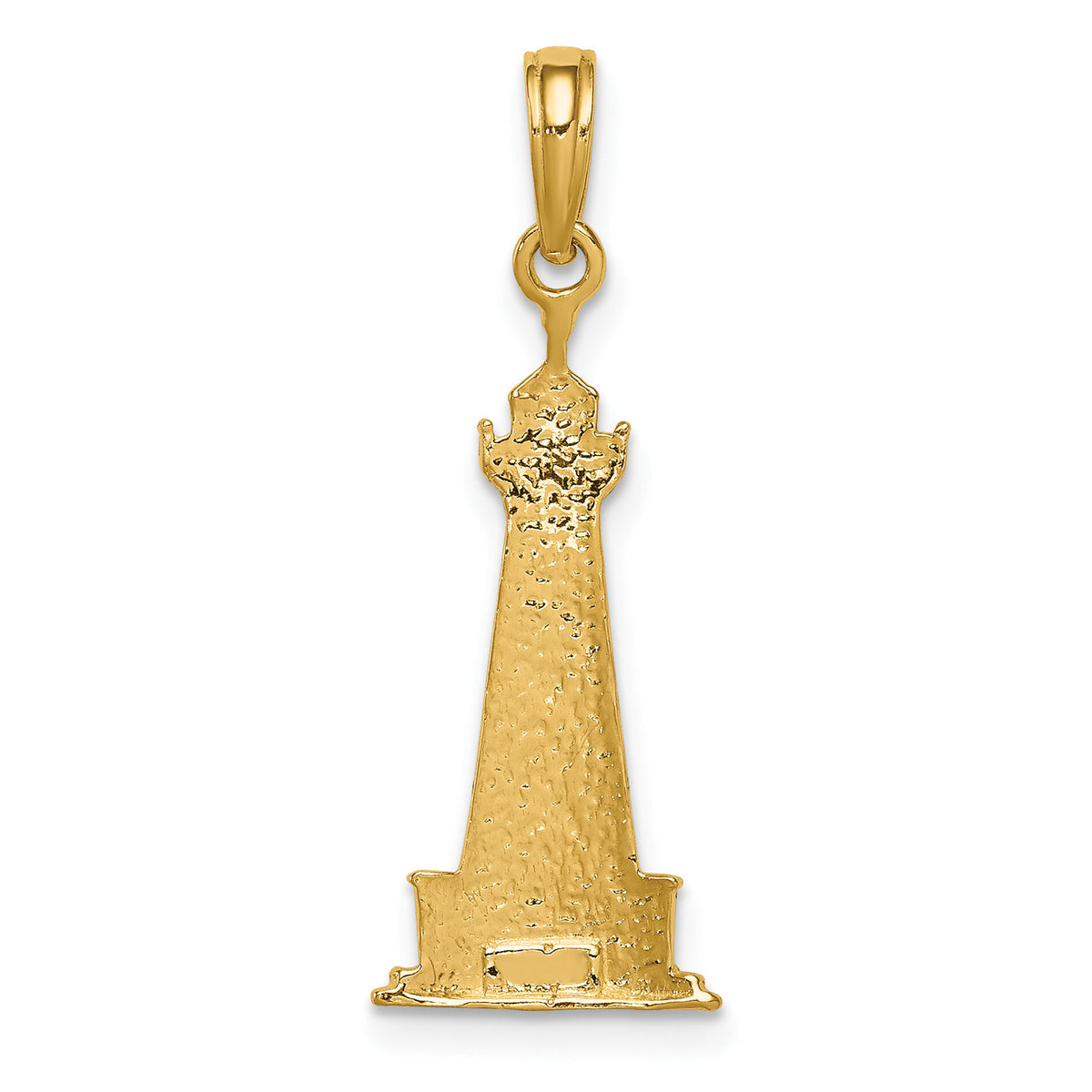 10K and Rhodium Cape Hatteras Lighthouse Pendant-10K4147