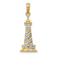 10K and Rhodium Cape Hatteras Lighthouse Pendant-10K4147