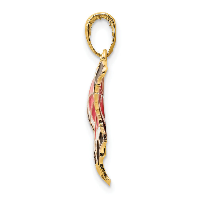 10K Enameled Butterfly Pendant-10K4232
