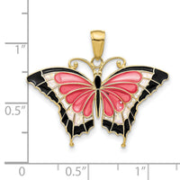 10K Enameled Butterfly Pendant-10K4232