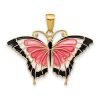 10K Enameled Butterfly Pendant-10K4232