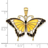 10K Yellow Enameled Butterfly Pendant-10K4233