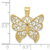 10k Filigree Butterfly Pendant-10K4240