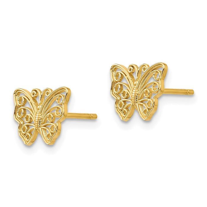 10K Butterfly Post Earrings-10K4418