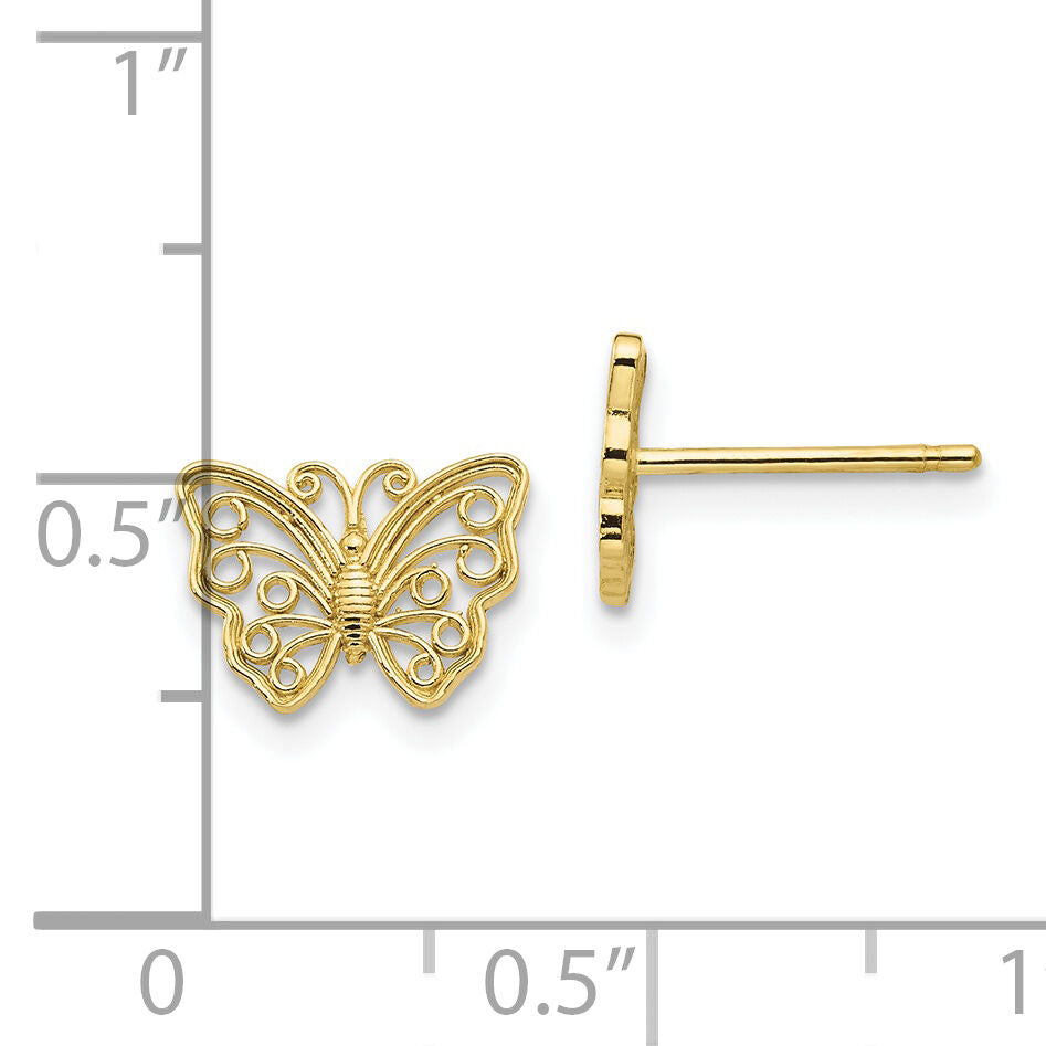 10K Butterfly Post Earrings-10K4418