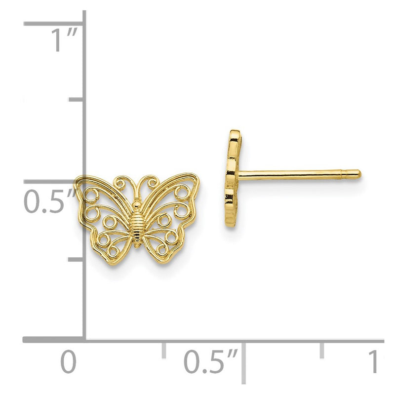 10K Butterfly Post Earrings-10K4418