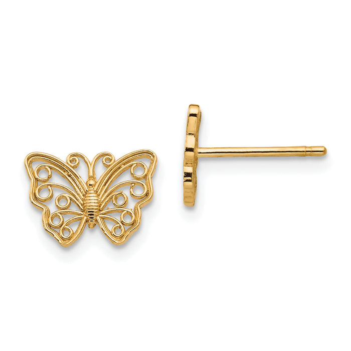 10K Butterfly Post Earrings-10K4418