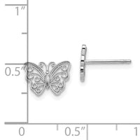 10K White Gold Butterfly Post Earrings-10K4418W