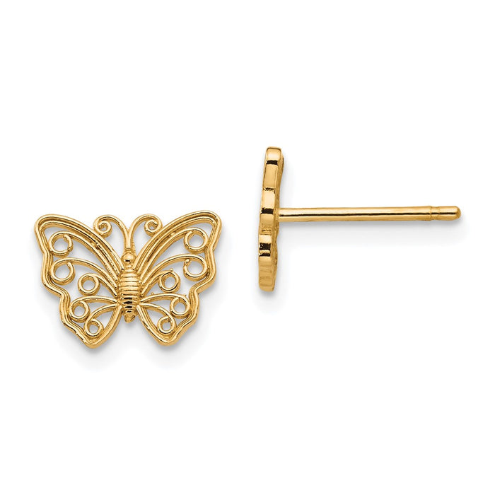 10K Butterfly Post Earrings-10K4418