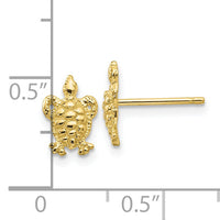 10K Mini Turtle Post Earrings-10K4438