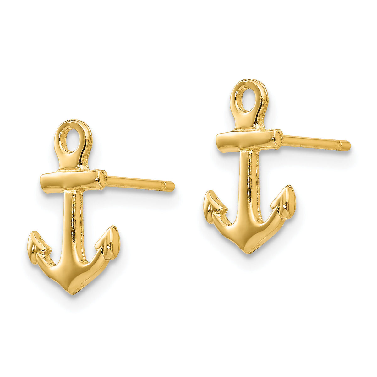 10K Anchor Post Earrings-10K4502