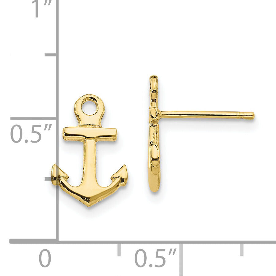 10K Anchor Post Earrings-10K4502