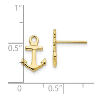 10K Anchor Post Earrings-10K4502