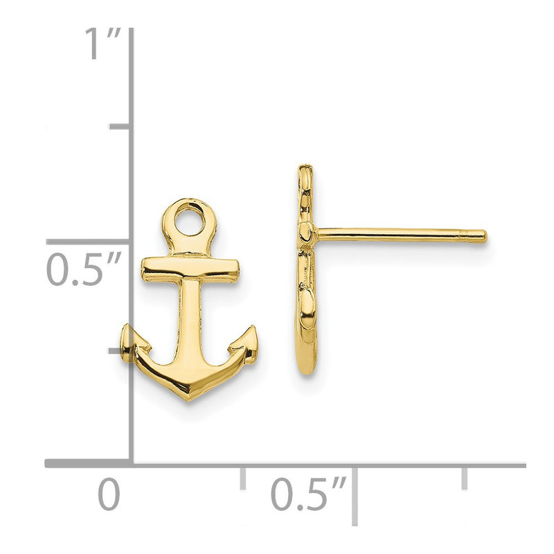 10K Anchor Post Earrings-10K4502