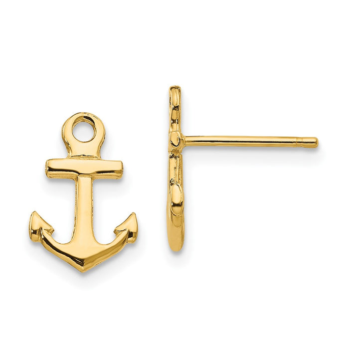 10K Anchor Post Earrings-10K4502