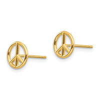 10K Polished Peace Symbol Post Earrings-10K4516